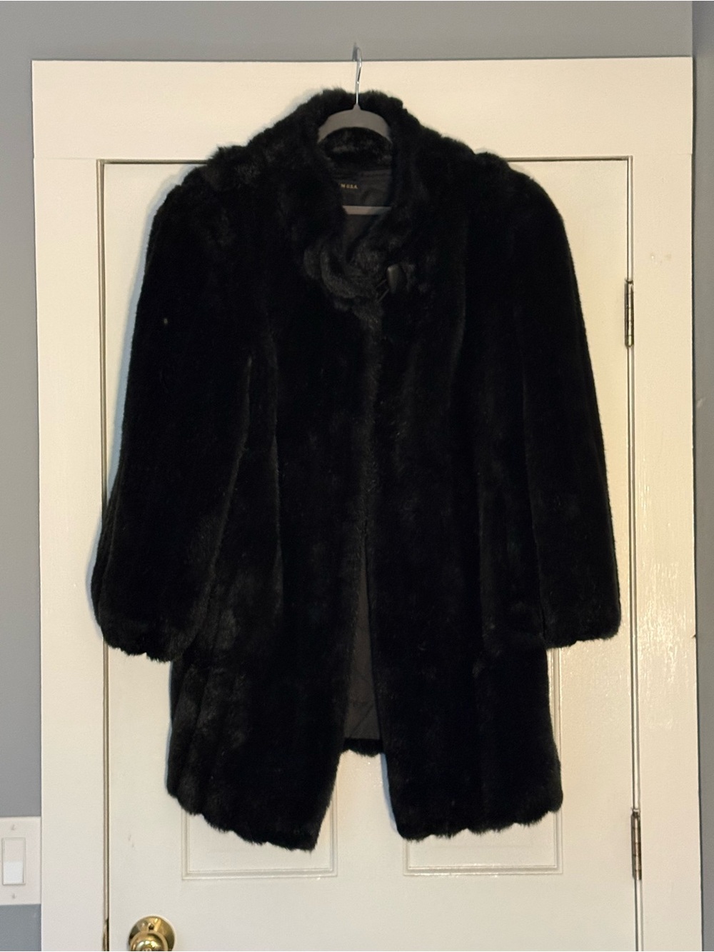 Vintage 80’s style Black Faux Fur Jacket